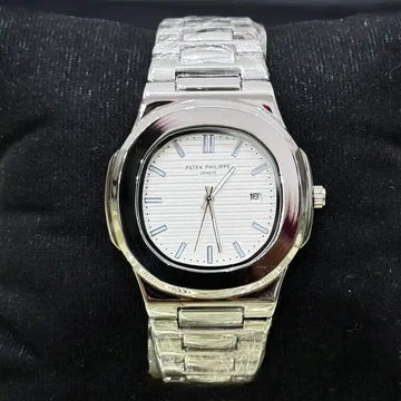 Patek Philippe Date Just White Dial With Silver