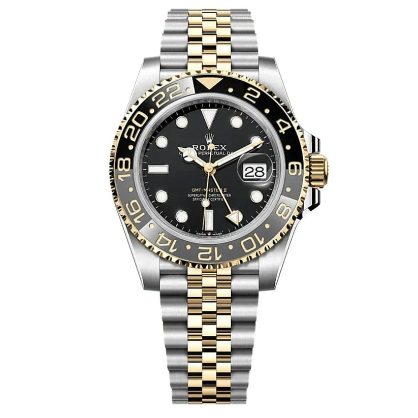 Rollie Submariner Gold silver Chain Watch With Rotating Dial With Date