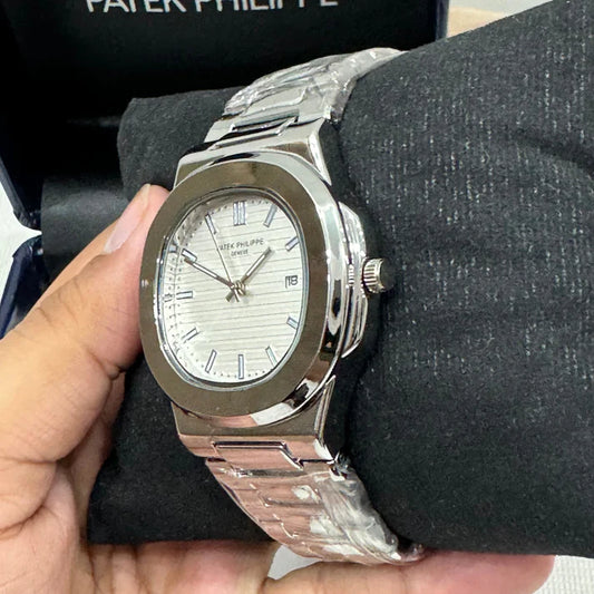 Patek Philippe Date Just White Dial With Silver