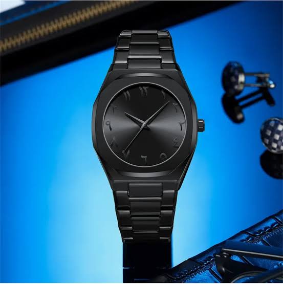 black aura stainless steell watch