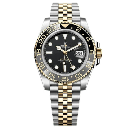 Rollie Submariner Gold silver Chain Watch With Rotating Dial With Date