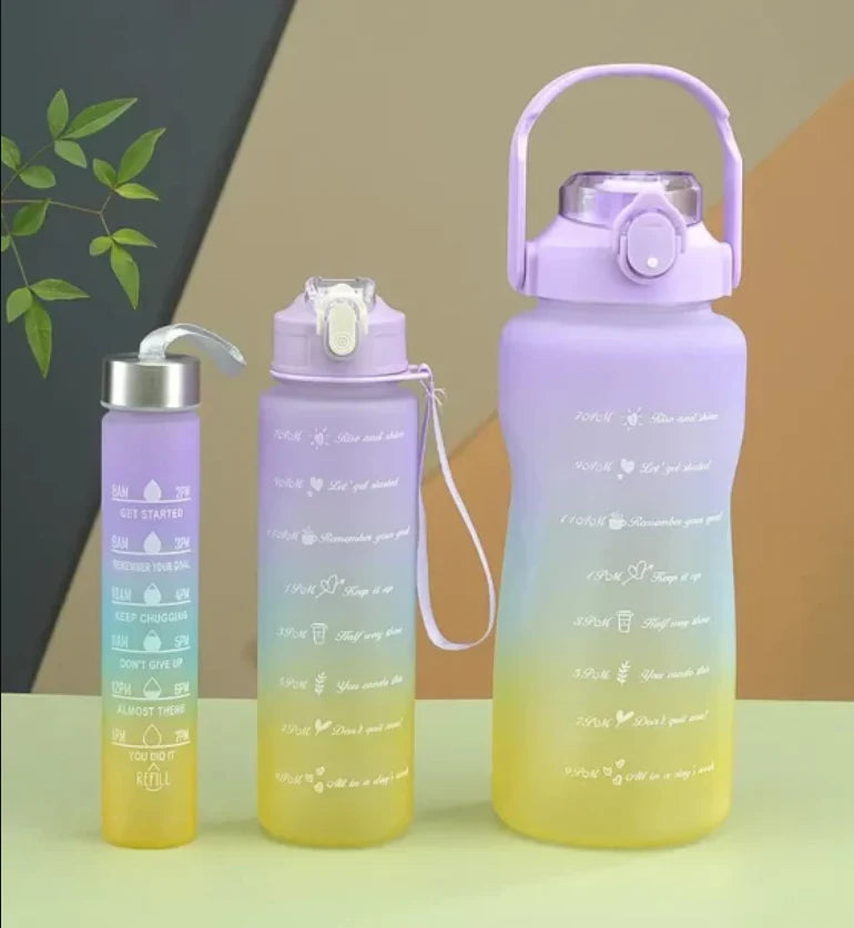 3 pcs Multi Colour Water Bottel Set