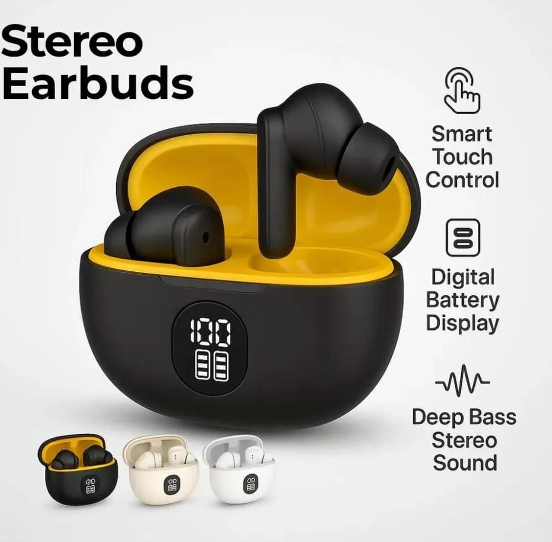 Black TWS Earbuds Blutooth 5.3 fast Charge All- Day Comfort