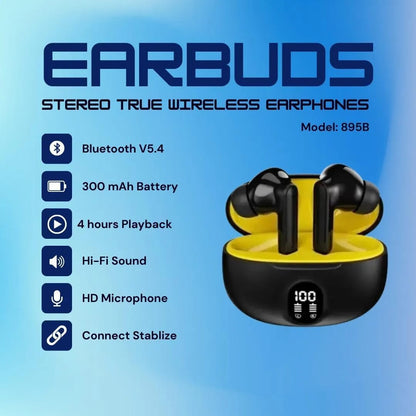 Black TWS Earbuds Blutooth 5.3 fast Charge All- Day Comfort