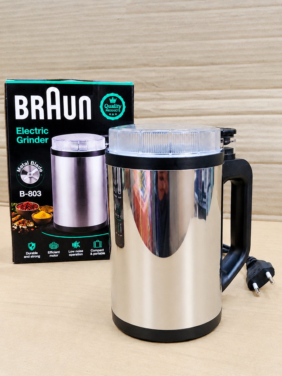 Braun Grinder  Heavy Duty Masala Grinder – 8 Blades Stainless Steel | Double Body