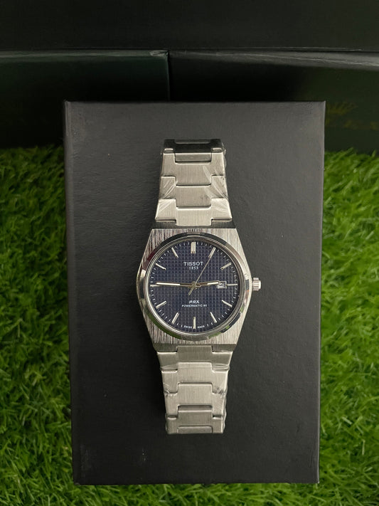 Tissot PRR with blue dial with silver chain