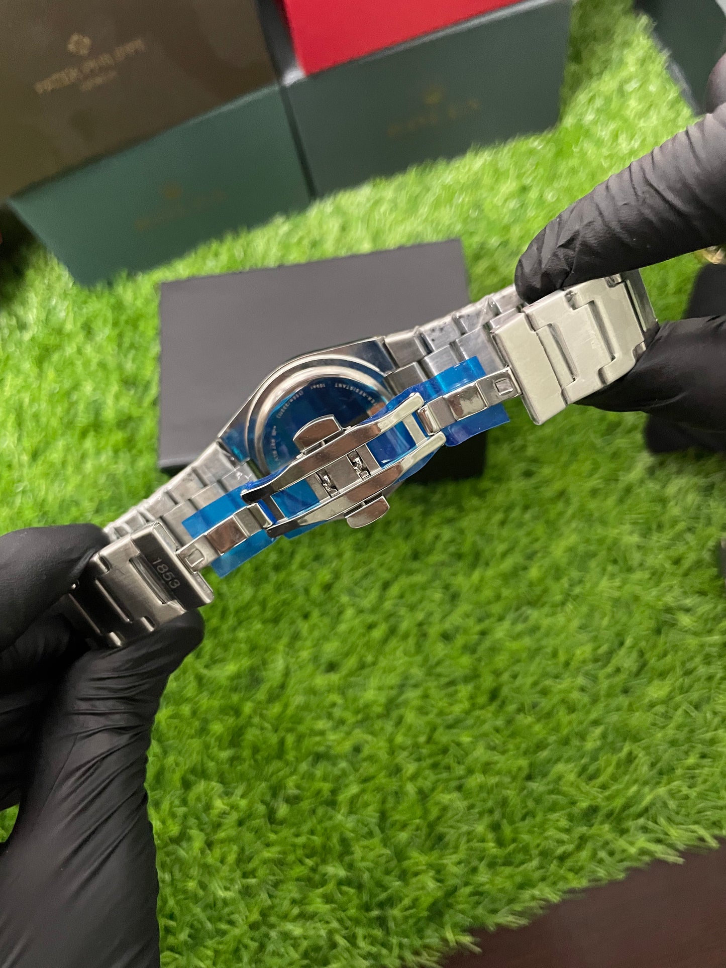 Tissot PRR with blue dial with silver chain