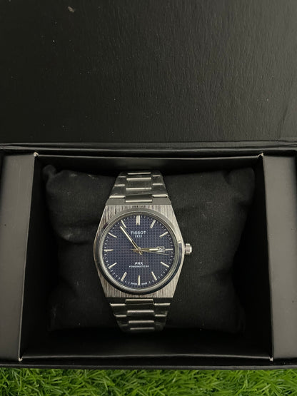 Tissot PRR with blue dial with silver chain
