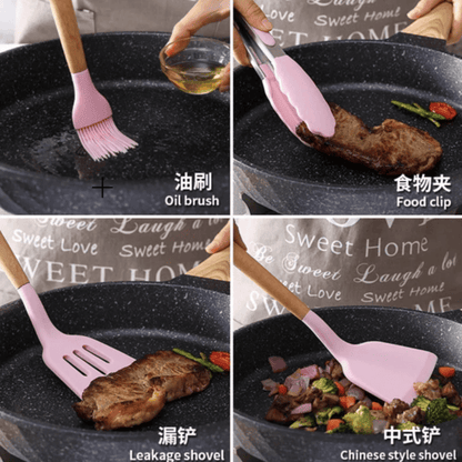 12 Pcs Silicone Cooking Spoon