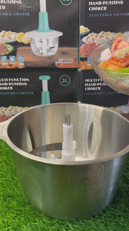 Stainless Steel Push Chopper 2L